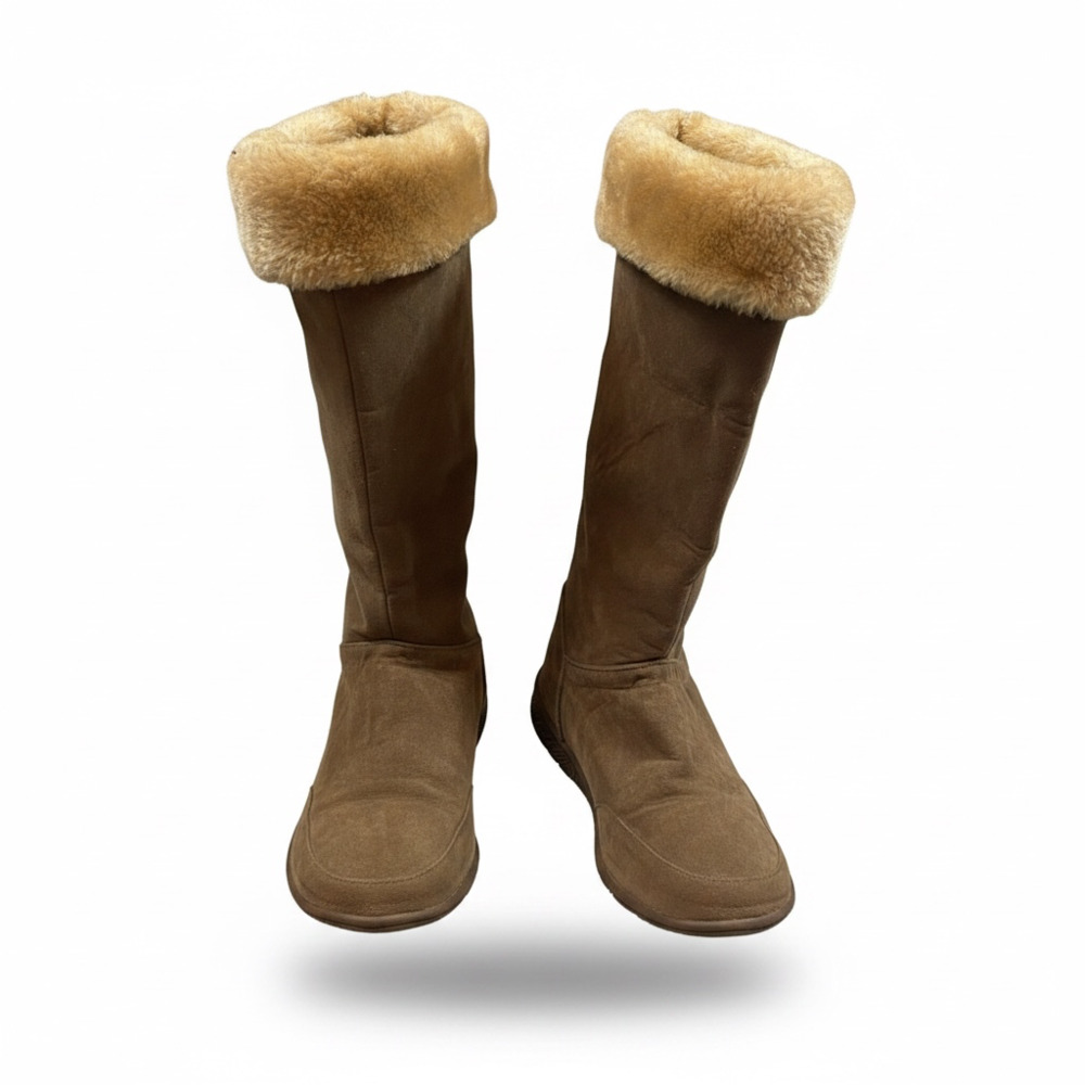 Western Chief Terrana Taupe Faux Fur Tall Winter Boots Size 7